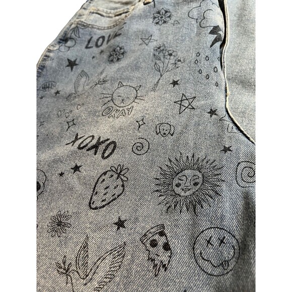 Hollister Ultra High Rise‎ Raw Hem Mom Doodle Jeans Light Wash Stretch Denim 11 - Picture 6 of 15